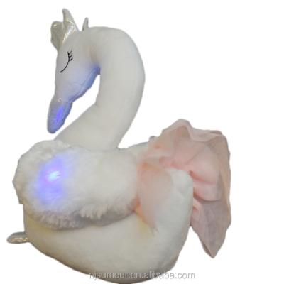 China BSCI Plush Factory Light Up Swan Plush Toy Led Soft Toys Plush Light Toy for sale