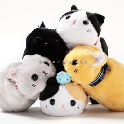 China Funny Plush Black Cat Toy Stuffed Yellow Cat Toy Japan Cat Plush Lazy Toy for sale