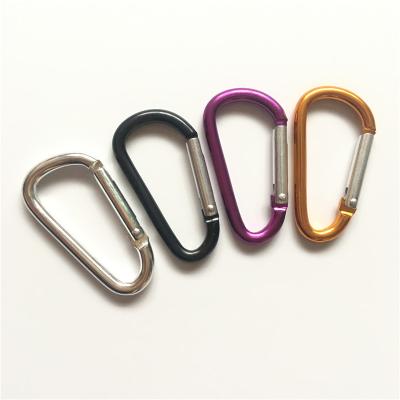 China Manufacturer Supply 3.5mm Thickness Chinese Cheap Price 4cm D Shape Retail Industry Aluminum Carabiner Hook for sale