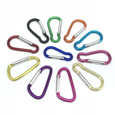 China Retail Industry 4cm To 8cm Squash Shaped D Shaped Key Chain Aluminum Surface Hook Carabiner for sale