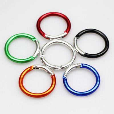 China Retail Industry Supply 4cm Series O Shaped Staples Aluminum Carabiner for sale