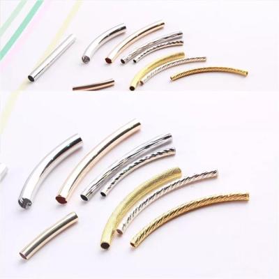 China Accessories Jewelry Findings Copper Rose Gold Platinum Plated Carved Loose Copper Gold Beads Brass Tube for sale