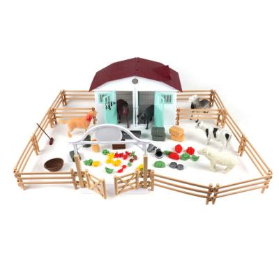 China Educational Kids Toys Early Childhood Farmer Set Play Animal Modeling House Toys Indoor DIY Farm Toys Set for sale