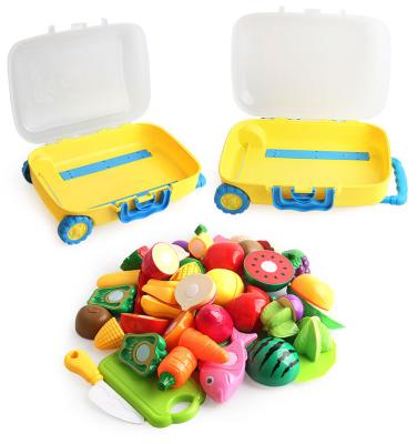 China Funny Educational Toy Children's Kitchen Play House Chegatella Pull Rod Box Toys Portable Fruit and Vegetable Chegatella Box Toys for sale