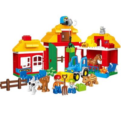 China DIY Brick Children's Toy Big Grain Jigsaw Assembly Animals Farm Scene Building Blocks Boys and Girls Wooden Early Education Building Toys for sale