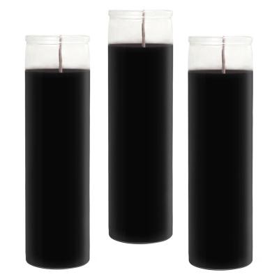 China Unscented 3Pcs 19.2Oz Amazon Luxury Hot Selling Birthdays Eco-Friendly Festival Birthday Black Vegetable Oil Votive Candle In Glass Cup for sale