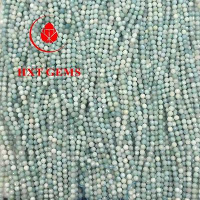 China Natural Green Amazonite Round Faceted Beads Natural Stone Beads Wholesale Amazonite Beads for sale