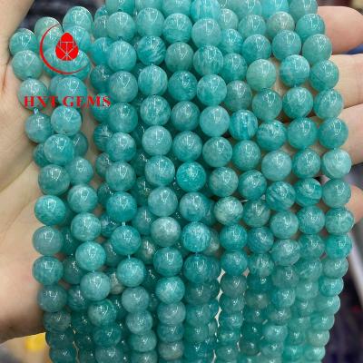 China Natural Natural Amazonite Green Round Beads Stone Beads Wholesale for sale