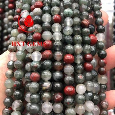 China Wholesale Natural African Bloodstone Round Bead Natural Jasper Beads for sale