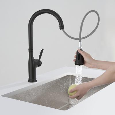 China Wholesale Good Design Modern Black 304 Stainless Steel Kitchen Faucets Pull Out Kitchen Faucets for sale