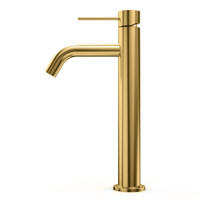 China Modern DALI Economic Round Brass Single Lever Save Water Wash SS304 Golden Basin Faucet for sale