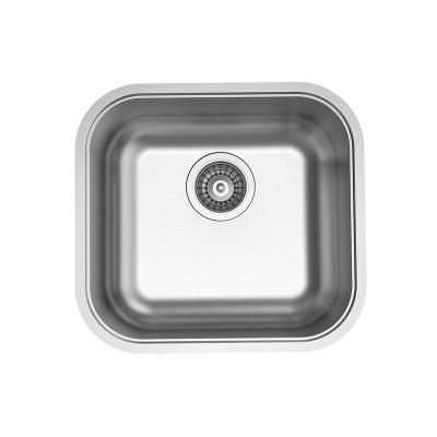 China Without faucet wholesale price 304 stainless steel gunmetal rectangular topmount single bowl kitchen sink for sale