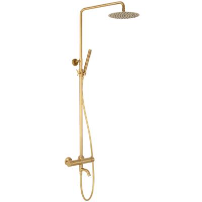 China Without hand shower hot and cold black rain shower dingin panas shower duschsystem gold ducha sliding bar system for sale