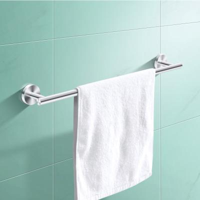 China Fashion Amazon Hotel Style 304 Stainless Steel Bathroom Accessories Bath Wall Mounted Fittings Hot Selling Single Black Towel Rack Bar for sale