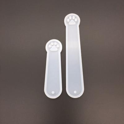 China Viable DIY Glue Cat's Paw Bookmark Mold Mini Silicone Mold Crystal Glue Epoxy Big Small Resin Mold for sale