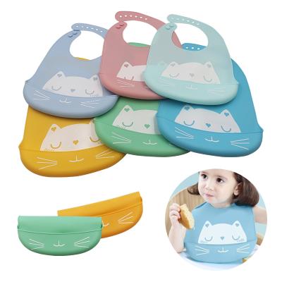 China Custom Silicone Baby Bib Bpa Free Custom Silicone Collar Bpa Free Set Printing Antibacterial Waterproof Baby Bib for sale