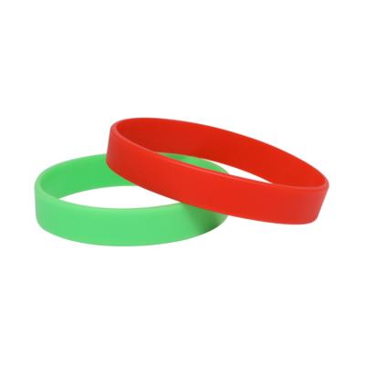 China Glow color in low MOQ dark stock already glow color in dark wristband popular silicone wristbands for sale