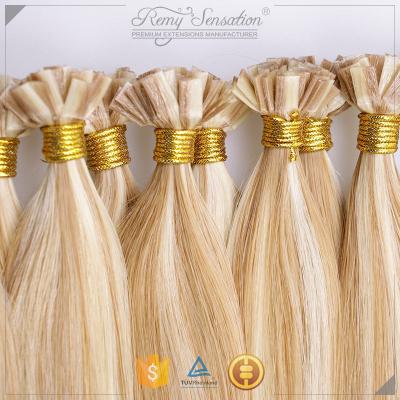 China Straight Gorgeous Russian Hair Extensions Piano Flat Color Tip Extensions for sale