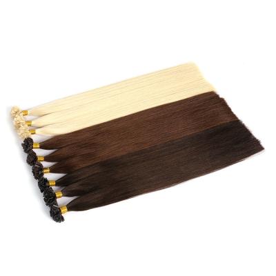 China New Arrivals Quality Double Tip Virgin Remy Hair Weave Wave Hair Extensions Russian Premium Silky Straight Virgin Remy Human Hair u for sale