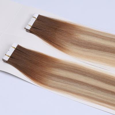 China Popular Hair 100 Remy Human Double Drawn No Virgin Silky Straight Wave Tape Hair Extension Shedding Tape In Hair for sale