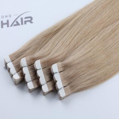 China Straight Brazilian Hair Extensions Tape In Silky Straight Weft Remy Virgin Hair for sale