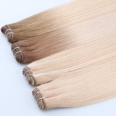 China Straight Thick End Russian Indian Micro Beads Hair Weft Extensions , Machine Hair Weft for sale