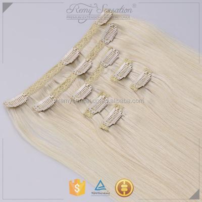 China Cheap 6A Remy Virgin Clip In Hair Extensions Luxury Real Silky Straight Hair for sale