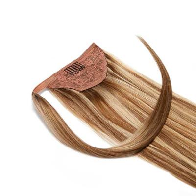 China Wave Silky Straight Wrap Around 100% Indian Russian Virgin Remy Braided Ponytail, Hair Ponytail Extension Hair for sale