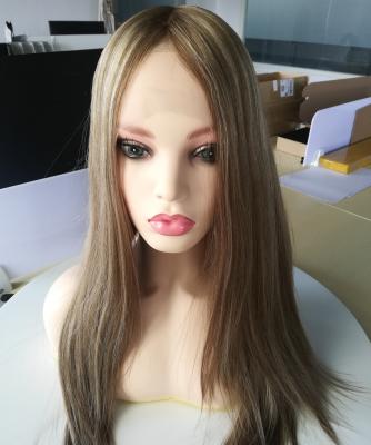 China New Arrival Sheitel Soft Breathable Swiss Blonde European Jewish Wig Hair Ombre LaceFront Top Lace Wigs Kosher Wigs for sale