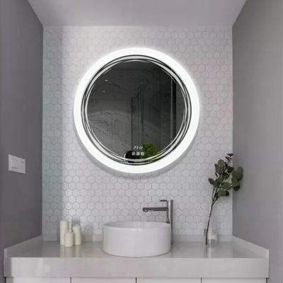 China Illuminated Wholesale Frameless Bathroom Vanity Round Touch Mirror With Light Make Up for sale