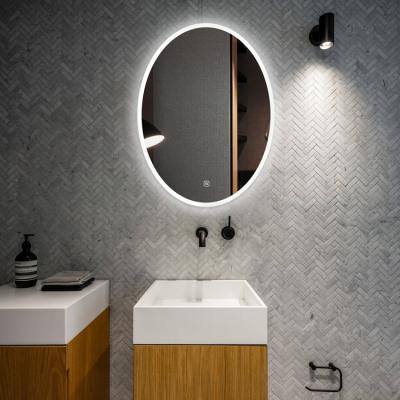 China Luminous LED Customized Color Changing Bathroom Backlit Decoration Wall Mounted Light Oval Mirror for sale