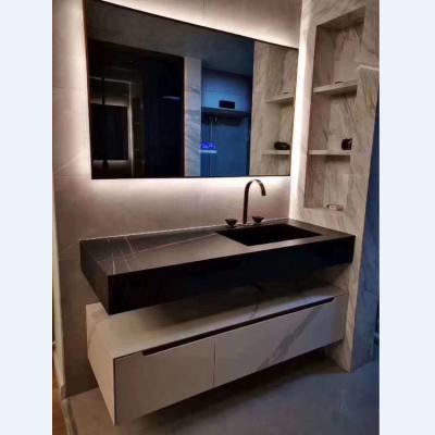 China Multi Functions Square Frame Led Lighted Modern Funky Lighted Makeup Bathroom Mirror Led Lighted for sale