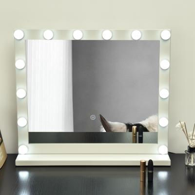 China Eclectic Trending Products No Dark Area Framed Light Up Makeup Mirror With Low Led Mirror For Gift for sale