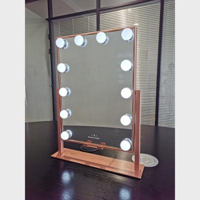 China Custom Lighted New Style Led Light Hollywood Vanity Style Makeup Mirror With Cordless Fill for sale