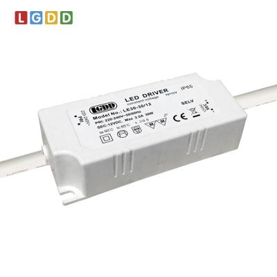 China New CE Waterproof IP67 ERP Power Supply Constant Voltage 12V 24V 20W 30W LED Driver 7077CV for sale