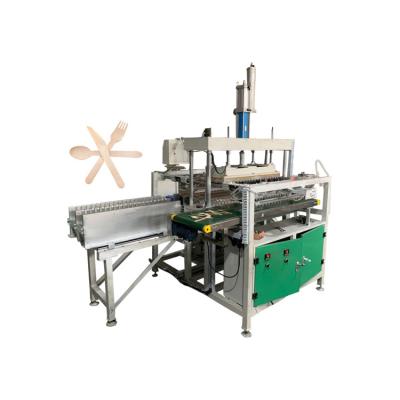 China Automatic Disposable Hotels Wooden Spoon Production Machine / Wooden Forks Knives Spoons Forming Machine for sale