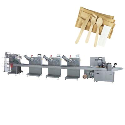 China Large Automatic Servo Multistage Electric Drive Commodity Wooden Tableware Packing Machine / Wooden Chopsticks Packing Machine for sale