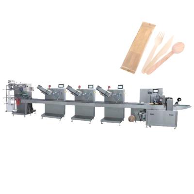 China Commodity Knife Fork And Automatic Disposable Wooden Spoon Packing Machine / Multifunctional Packaging Machinery for sale