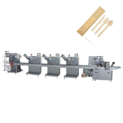 China Products Automatic Disposable Wooden Tableware Spoon Knife Set Packing Machine for sale