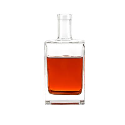 China Transparent glass wine bottle of glass whiskey square household products prices thick bottom sale good bottle ex-factory for sale