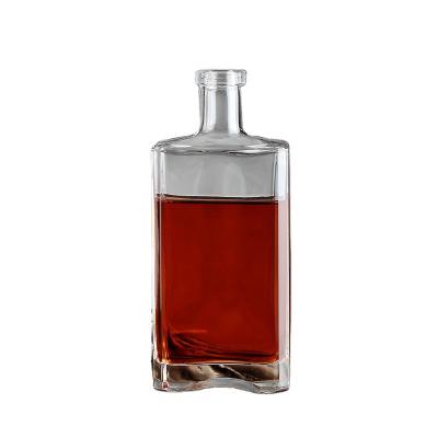 China Household Products Creative New Design Wine Bottle Factory Price Hot Sale Flat Glass Whiskey Glass Bottle for sale