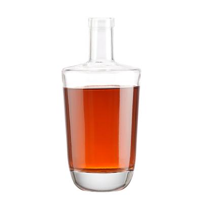 China Wholesale hot sale factory price single fruit wine beverage bottle household products round transparent glass wine bottle with cork for sale