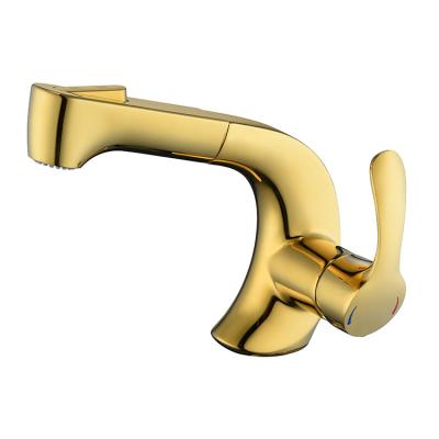 China New Design Black Brass Faucets Sense Faucets Bathroom Deck Mounted Pull Out Single Hole Basin Faucets Hose Faucets for sale