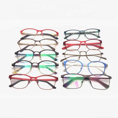 China Fashionable Ready Promotional Cheap Prices Mixed Styles Colorful Metal Optical Frames Glasses Frames On Sale for sale