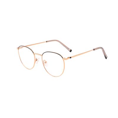 China Fashionable Gaming Glass Optical Frame Anti Blue Light Blocking To Protect Eye Metal Round Glasses Frame Blue Light Filter Computer Glasses for sale