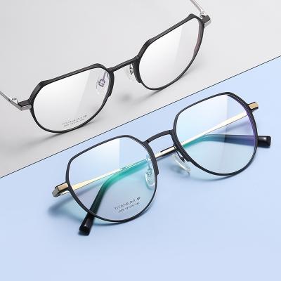 China Bomin 2022 Vintage Alloy Reading Round Fashionable Prescription Men's Vintage Alloy Optical Glasses Pure Blue Light Titanium Frames Glasses for sale