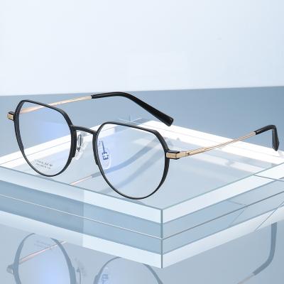 China Bomin 2022 Vintage Alloy Reading Round Fashionable Prescription Men's Vintage Alloy Optical Glasses Pure Blue Light Titanium Frames Glasses for sale