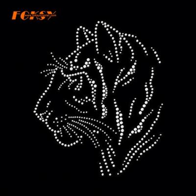 China Easily Transferred To Animal Tiger Rhinestone Transfer Hotfix Apparel For T-shirt To Accept Customized Design for sale