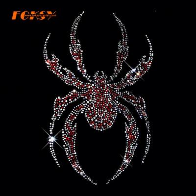 China Easily Transferred Onto Clothing Customized Hot Sale Spider Rhinestone Transfer For T Shirt for sale