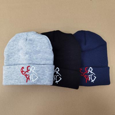 China Various Color JOINT Wholesale Winter Hats Custom Embroidery Logo Knitted Beanie Hats for sale